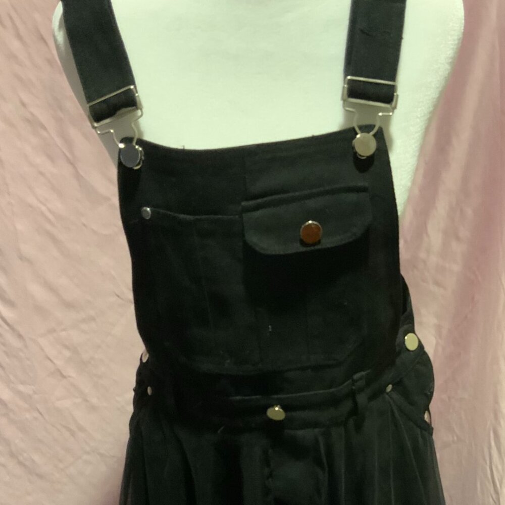 Black Tulle Overall Dress Sz Lg